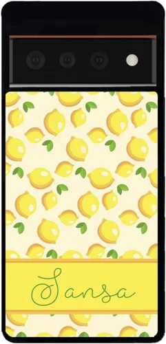 Vista 5 de Lemon Lover - Funda de goma negra con inicial personalizada compatible con Google Pixel 10, 10 Pro, 10 Pro XL, 9a, 9 Pro, Pixel 9, Pixel 9 Pro XL