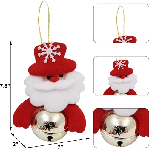 Vista 3 de Happy Trees Juego de adornos de felpa para árbol de Navidad para decoración de fiesta en el hogar, muñeco de nieve colgante de Navidad, alce, Papá