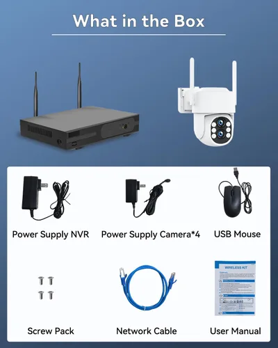 Vista 8 de [WiFi6 de doble lente y zoom híbrido 10X] Sistema de cámara de seguridad inalámbrica para exteriores, seguimiento automático 2K+2K 4PCS PTZ Cámara
