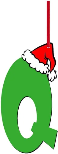 Vista 15 de Decoraciones de Navidad - Letras de adorno de la A a la Z para el árbol, adornos colgantes del alfabeto de Navidad de bricolaje (A)