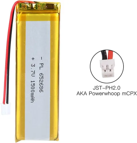 Vista 5 de 3.7V 1500mAh Batería de Polímero de Iones de Litio Recargable Li-ion Li-Po con Conector 2P PH 2.0mm de Pitch