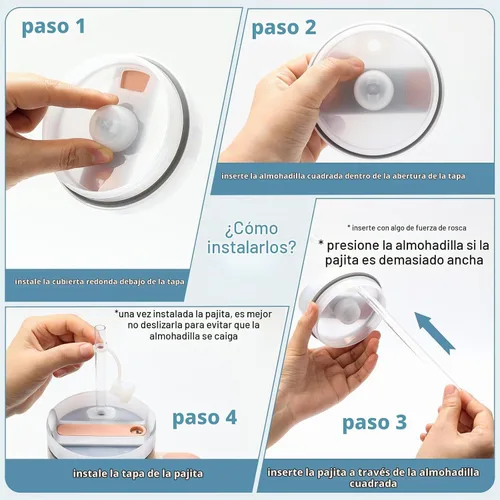 Vista 5 de Juego de 2 tapones antiderrames para vaso Stanley Cup de 20 onzas, 30 onzas, 40 onzas, 64 onzas, accesorios a prueba de fugas para vaso Stanley