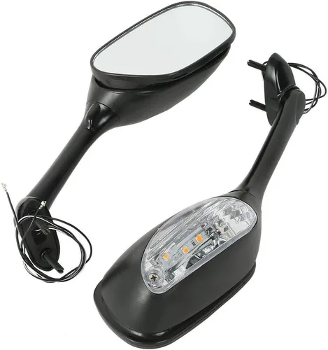 Vista 8 de Green-L Par de espejos retrovisores laterales de fibra de carbono con luz de señal para Suzuki GSXR600 GSXR750 2006-2024 GSXR1000 2005-2016 Estilo C