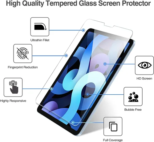 Vista 5 de ZenRich [Paquete de 2] Protector de pantalla anti luz azul para iPad Air de 5ª/4ª generación de 10.9 pulgadas, vidrio templado de dureza 9H
