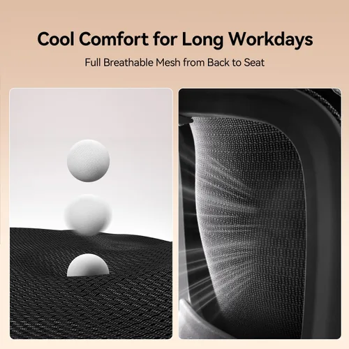 Vista 6 de SIHOO Silla de oficina ergonómica de malla B100 con soporte lumbar Negro