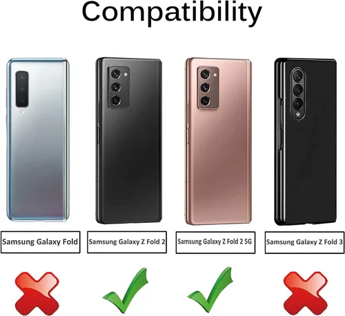 Vista 6 de Miimall Funda para Galaxy Z Fold 2 con soporte, bisagra magnética, protección de parachoques de policarbonato duro, color negro