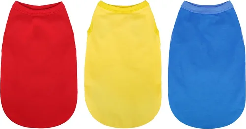 Vista 13 de Paiaite 6 piezas de camisa lisa para perro, camisas sin mangas de algodón para cachorros, ropa transpirable para mascotas, camiseta sin mangas