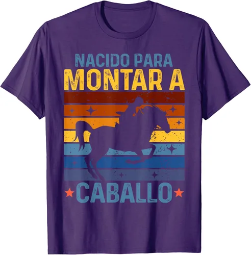 Vista 4 de Horse Rider Equestrian Riding Nacido Camiseta Para Montar A Caballo Negro