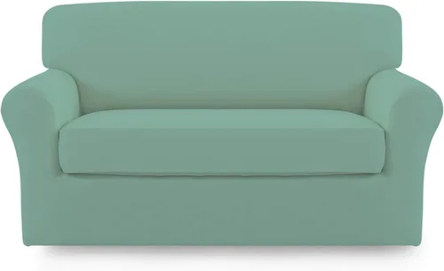 Vista 33 de Easy-Going - Funda elástica de microfibra de 2 piezas para sofá, funda suave de elastano, lavable, parte inferior elástica, protector para muebles