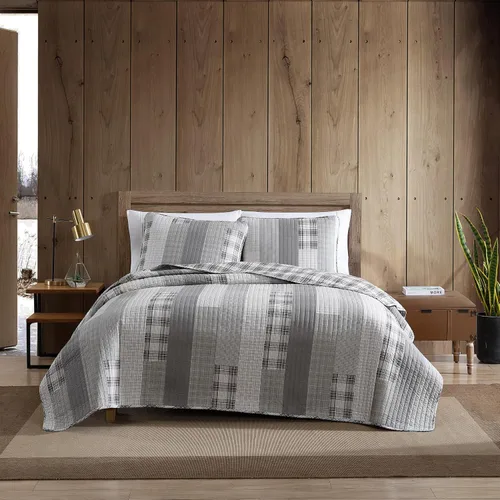 Vista 12 de Eddie Bauer - Juego de edredón twin, ropa de cama de algodón naturalmente suave con una sensación ligera para comodidad durante todo el año Marrón