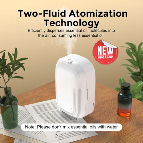 Vista 2 de Difusor de aceite esencial sin agua para la colección del hotel del hogar, máquina de aire inteligente de hasta 1000 pies cuadrados 5.1 fl oz