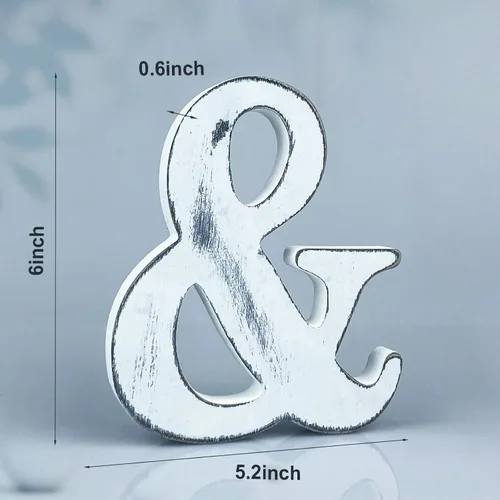 Vista 2 de Letras rústicas de madera blanca de 6 pulgadas, letras de madera sin terminar para decoración de pared, letras blancas retro de pie, decoración