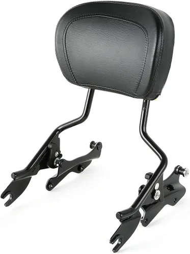 Vista 3 de Respaldo desmontable TCMT para pasajero con portaequipajes y kit de accesorios de acoplamiento de 4 puntos para Harley Touring 2009-2020 Estilo D