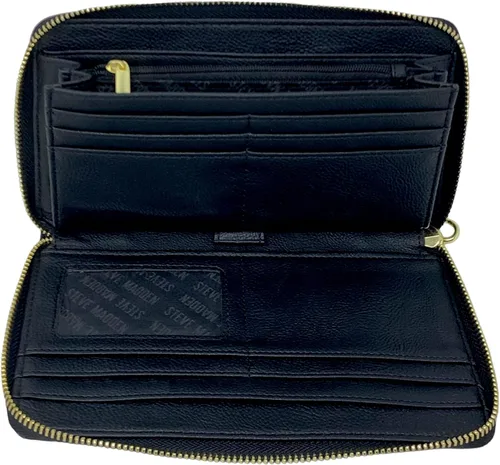 Vista 2 de Steve Madden Cartera de pulsera con cremallera alrededor - Negro, Negro