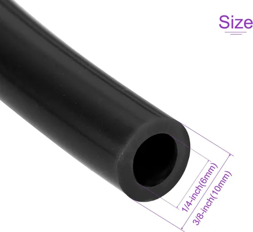 Vista 3 de DMiotech Tubo de silicona industrial negro de 1/4 "(6 mm) ID 3/8 "(10 mm) OD 10 pies tubo de silicona industrial negro para bomba de aire de agua