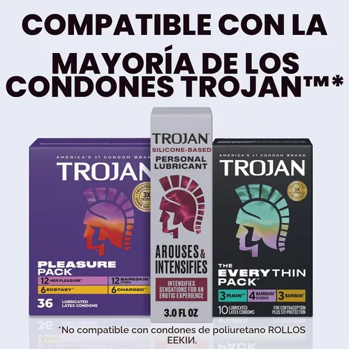 Vista 9 de TROJAN Lubricantes despierta e intensifica, lubricante personal, lubricante personal de silicona, 3 onzas líquidas