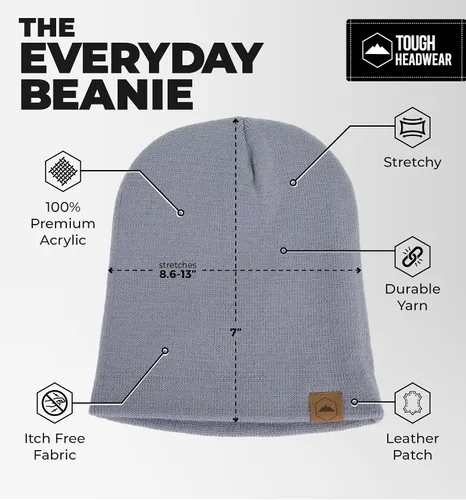 Vista 20 de Tough Headwear Daily Knit Beanie – Gorros para hombre – Sombreros de invierno para hombres y mujeres – Sombreros de punto cálidos para clima frío
