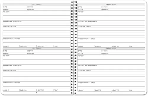 Vista 5 de BookFactory Caregiver Daily Log Book, 8.5" x 11" Wire-O, 100 páginas