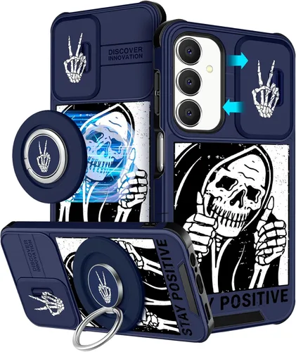 Vista 33 de Funermei Funda para teléfono Samsung Galaxy A15 5G - [2 en 1] Funda para teléfono de mujeres lindas chicas, diseño femenino de mariposa negra