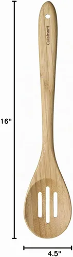 Vista 4 de Cuisinart CTG-BAM-2SP Green Gourmet - Cucharas sólidas y ranuradas de bambú, paquete de 2, 15.5" x 4.5" x 0.75