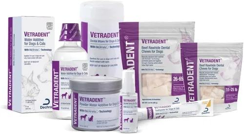 Vista 4 de Vetradent Masticables dentales de cuero crudo para perros, grandes, 30