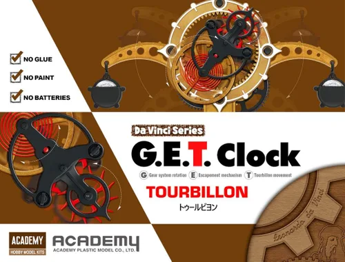 Vista 2 de Academy Modelos Leonardo Da Vinci Tourbillon Reloj Plástico Modelo 18185 ACA18185 Academy Da Vinci Serie: G.E.T. Reloj