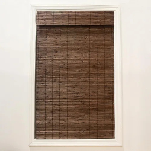 Vista 9 de Radiance Persianas Romanas de Bambú Sin Cordón para Ventanas - Persianas de Bambú de Varillas Planas para Control de Luz Semi-Privado - Persianas