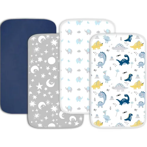 Vista 21 de Sábanas ajustadas para cuna para bebés niños 3 Pack, juego de sábanas de cuna de microfibra extra suave de 28" x 52" para colchón de cuna de bebé