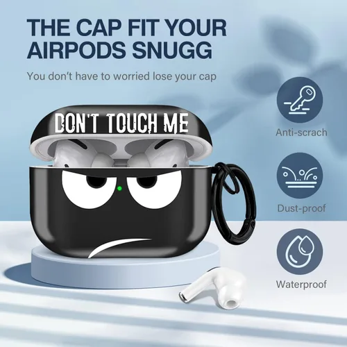 Vista 3 de Funda para Airpods Pro, Don't Touch Me for Airpods Pro Cover con llavero/Funda suave y bonita a prueba de golpes para mujeres y hombres, compatible