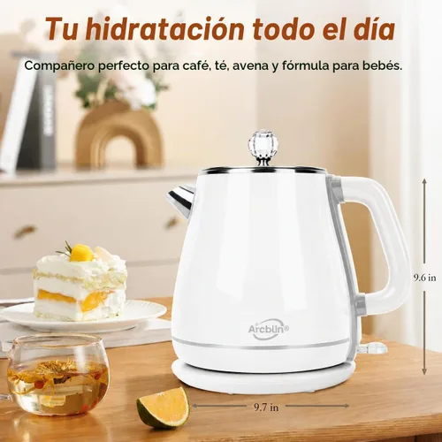 Vista 3 de Hervidor eléctrico de 1.8L, hervidor de té con ebullición rápida Blanco