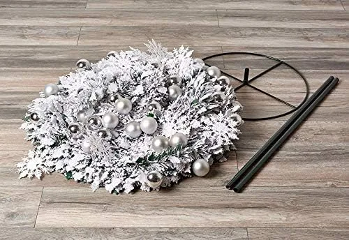 Vista 2 de Sharper Image Árbol de Navidad flocado blanco emergente de 6 pies