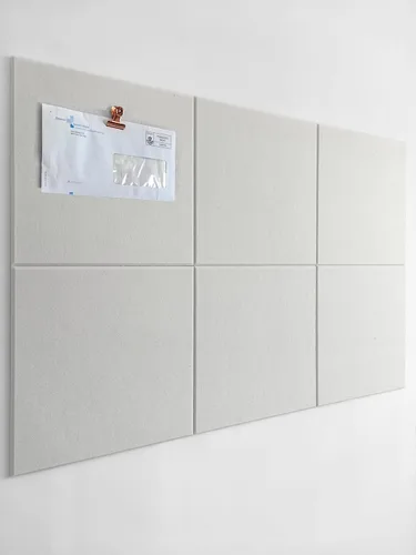 Vista 30 de Tabla de corcho alternativa de 24 x 36 pulgadas, paquete de 6 azulejos de pared de fieltro con pestañas adhesivas extraíbles seguras, tableros