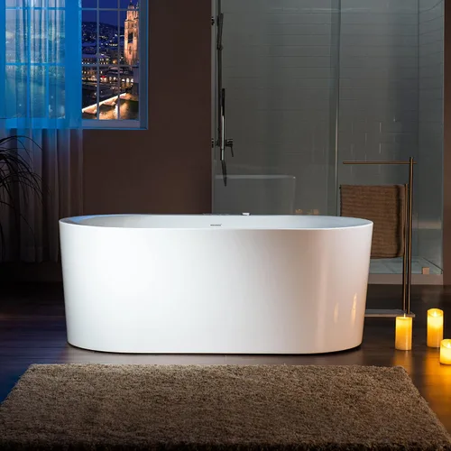 Vista 14 de WOODBRIDGE 59" × 31-1/2" Hidromasaje compacto y aire, bañera de remojo climatizada Whirlpool & Air Bubble Jets (16 Jets), Adjustable Air Blower