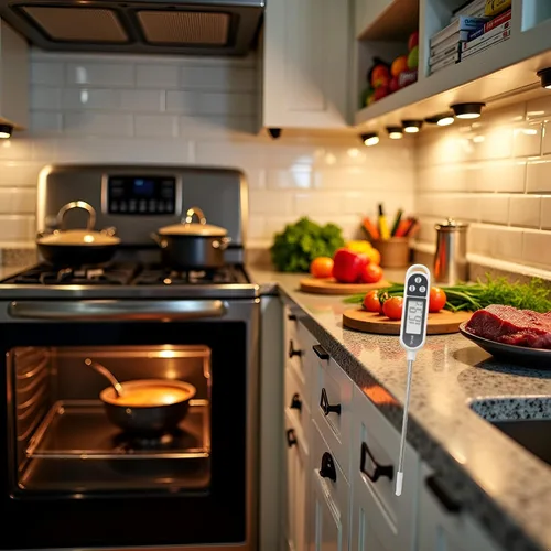 Vista 5 de Termómetro digital de cocina de plata para alimentos, pastel de carne, leche, barbacoa, termómetro para el hogar, sonda, medidor de sonda