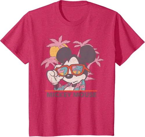Vista 50 de Disney Mickey and Friends Mickey Mouse Tropical Retrato Camiseta S Negro