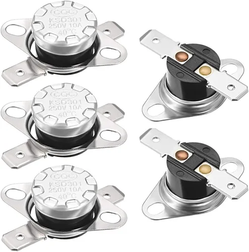 Vista 16 de uxcell KSD301 Termostato 104.0 °F/104°F 10A Normalmente Abierto N.O Ajuste Snap Disc Interruptor de Temperatura 2pcs, Material de Baquelita