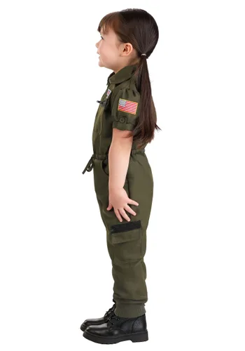 Vista 7 de Disfraz de Pelele de Vuelo Top Gun para Niña Pequeña Multicolor