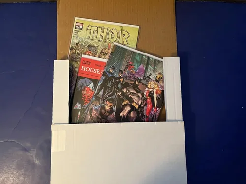 Vista 8 de Juego de cajas de envío LP blancas para discos de vinilo, 12.6 x 12.6 x 1 pulgada, cajas de cartón corrugado, caja de papel (5)