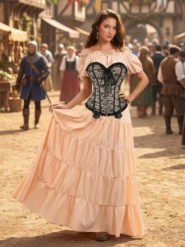 Vista 5 de Zhitunemi - Corsés para disfraz de vampiro para mujer: Corsé floral para mujer, trajes de Moulin, burlesque Beige