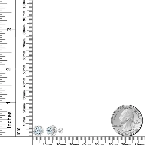 Vista 155 de Gem Stone King Aretes de plata de ley 925 de 0.236 in con piedra natal redonda para mujer