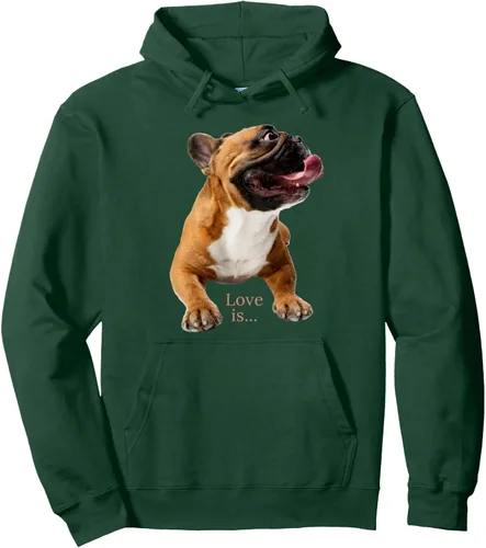 Vista 6 de Fawn - Camiseta de Bulldog francés con capucha para mamá, papá, perro, cachorro, Negro