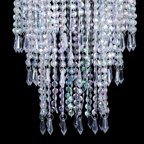 Vista 8 de Candelabros brillantes con cuentas iridiscentes de 8.6 pulgadas de diámetro para centro de mesa de boda, sala de estar, dormitorio, evento y fiesta