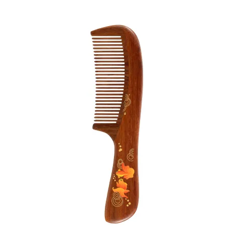 Vista 12 de TAN MUJIANG Peine para el cabello de madera natural antiestático (mariposa y loto)