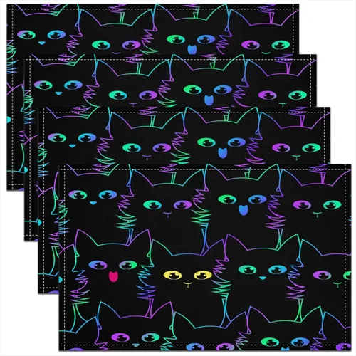 Vista 29 de Erosebridal Juego de 4 manteles individuales rústicos del oeste de 12 x 18 pulgadas, manteles individuales azteca del suroeste, manteles