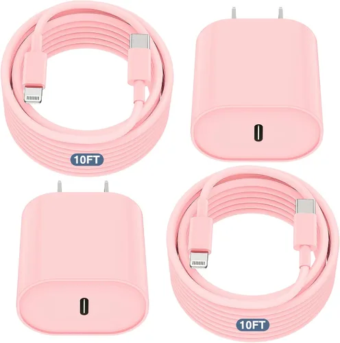 Vista 12 de Essri Cargador Rápido para iPhone 14 13 12 Carga Rápida, Paquete de 2 de 6FT+10FT Cable USB C a Lightning con 20W USB C para Bloque Cargador iPhone