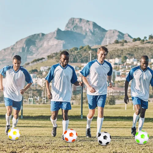 Vista 6 de Soulchen 48 pelotas de fútbol a granel con bomba desinflada, tamaño oficial, pelota de fútbol deportiva para interiores y exteriores, pelota suave