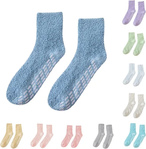 Vista 2 de Calcetines de pilates antideslizantes con agarre para mujer, calcetines de agarre para yoga, ballet, entrenamiento descalzo, calcetines atléticos