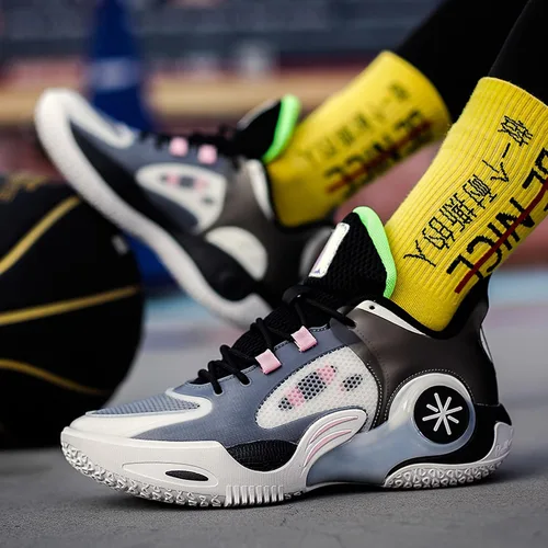 Vista 7 de Zapatos de baloncesto profesionales unisex, zapatos de mujer, zapatos de hombre, zapatos deportivos, zapatillas casuales de rebote resistentes al