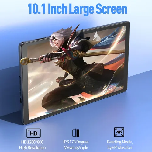 Vista 6 de Tablet Android de 10 pulgadas, 32 GB de almacenamiento, cuatro núcleos, pantalla HD IPS, cámara dual, WiFi, Bluetooth, tabletas con batería de 6000