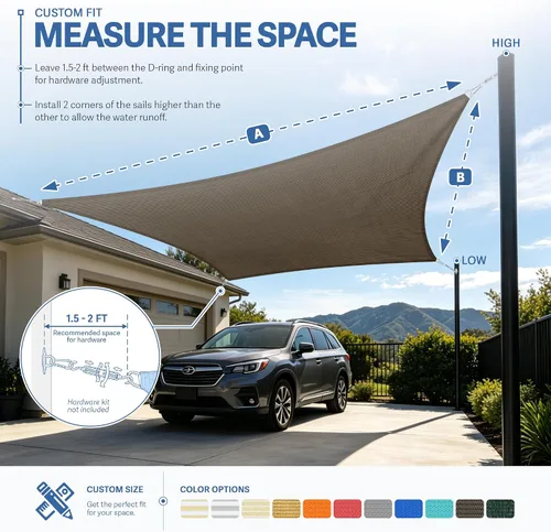 Vista 6 de E&K Sunrise - Toldo parasol rectangular de 18 x 22 pies, bloqueo UV, para pérgola, patio, jardín al aire libre (marrón)